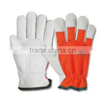 Leather High Visibility Palm Work Gloves
