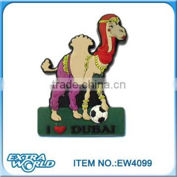 Dubai camel play football souvenir pvc fridge magnet