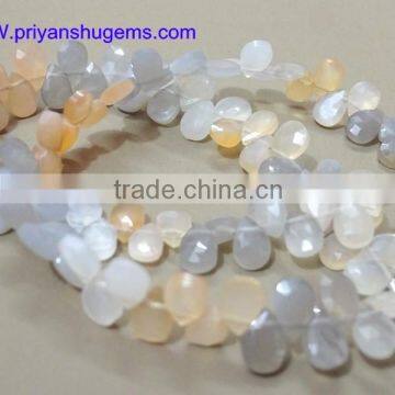 Multi Moon Stone Faceted Pear