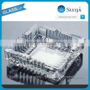 Factory price office use clear square glass ashtray well pressed wholesale cigar ashtrays