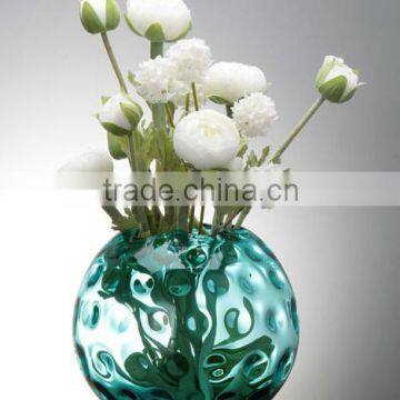 Home Decoration Clear Unique Art Flower Colored Glass Vase photo-3