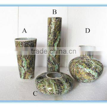 Mosaic tall cylinder flower glass vase