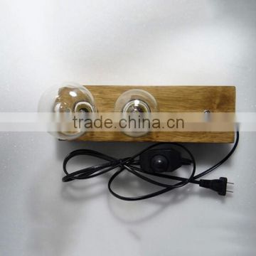 Study wood table lamp with switch