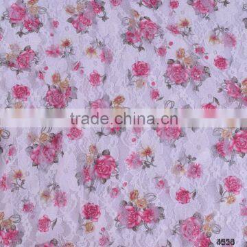 Hot selling printed flower swiss lace fabric wide:150cm