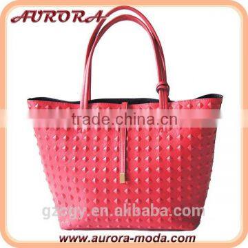 Alibaba china Embossed diamond leather tote bag handbag fashion women bag                        
                                                Quality Choice