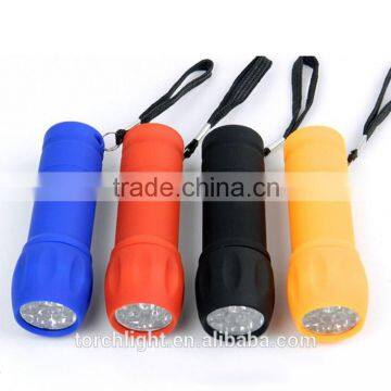 Super Bright Promotion Mini 9 LED Flashlight With Rubber Coating for Outdoor Camping Use AAA Battary Mini 9 Leds Lamp photo-5