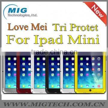LOVE MEI Powerful AL metal phone cases for ipad mini case, Shockproof Waterproof Rugged Gorilla 6 colors optional