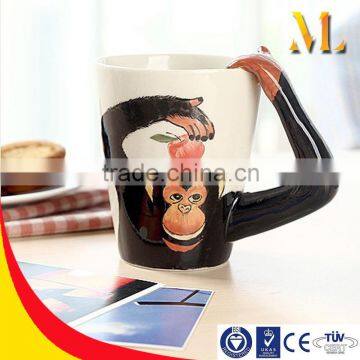 Hot sale Creative 3D chimpanzee/zebra shape mugs coffee mug for lovers gift/christmas gift