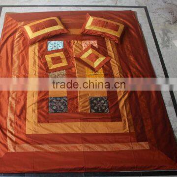 Home Decor Silk Bed Cover Silk Bedspread With Pillow & Cushion Cover, Wholesaler of Silk Bedspreads, Designer Bed Sheets photo-2