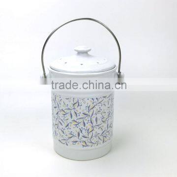 Stoneware Compost Pail,Ceramic Compost Crock photo-2