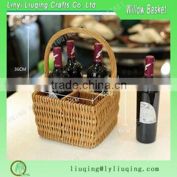Woven wine storage basket with handle wicker wine basket Wicker wine bottle holder Wicker basket for wine bottles