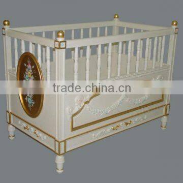 Italian Classic Design Furniture French Furniture Baby Bed Green Wooden Baby Bad Quality Choice photo-5
