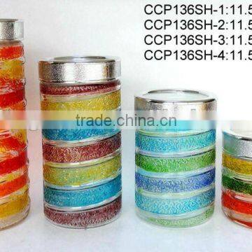 CCP136SH hand-painted glass jar with stainless steel lid