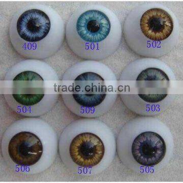 Acrylic shiny plastic eyes round half-round and oval for doll