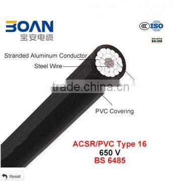 PVC Covered Conductors for Overhead Power cable 650V BS6485