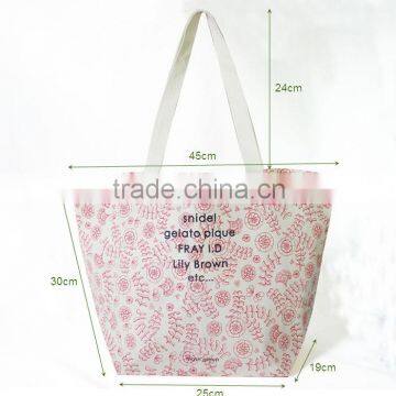 High quality canvas tote bag in shopping bag