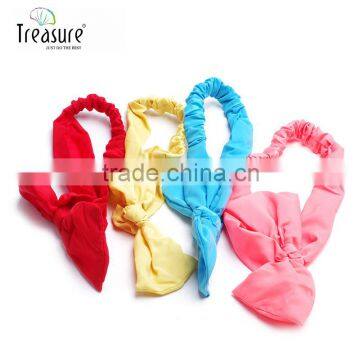 Trendy Girls' Fashion Hair Accessories Check Print Wrap Knot Bow Elastic Headband Head Wrap photo-2