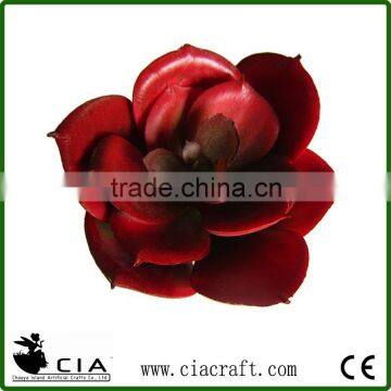 Plastic Baby Artificial Red Echeveria Succulent Stem With Green Heart for Room Decor photo-2