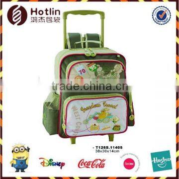 2015 Stylish school trolley backpack bag with zipper closure