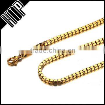 Fashion Best Selling Stainless Steel Gold Plate Box Chain