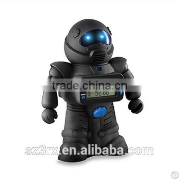 robot shape custom made ABS coin bank auto accounting,6 inch coin bank with lights and sounds