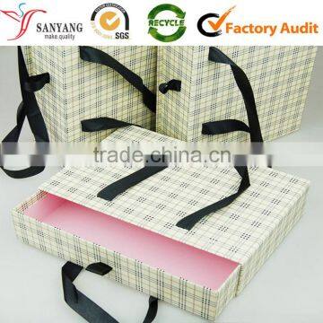 Best Selling Recycled Hard Paper Gift Packing Box Costume Drawer Case With Handles