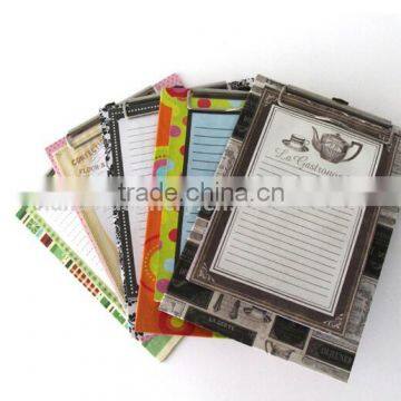 memo pad/notebook with clip board sticky notes /fancy notepad