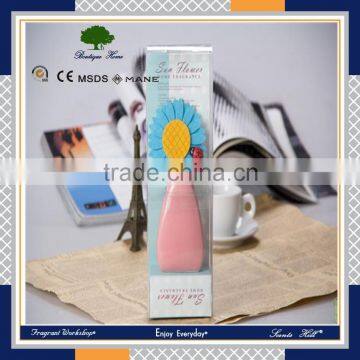 Newest hot selling coloured flower ceramic bottle with rattan stick Reed diffuser