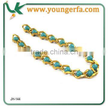 Wholesale Fashionable Handmade Twist Brass Chain With Beads