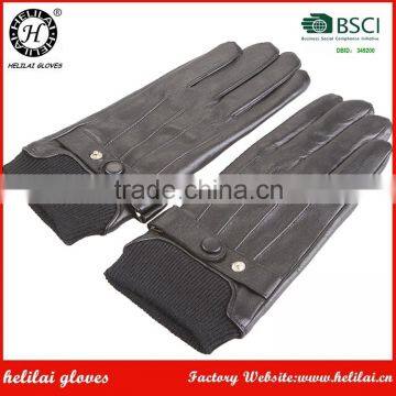 Helilai Factory Black Men Plain Sheepskin Gloves Made In China