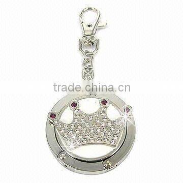 Bling Bling Princess Crown on Foldable Purse Hanger with Dog Clasp