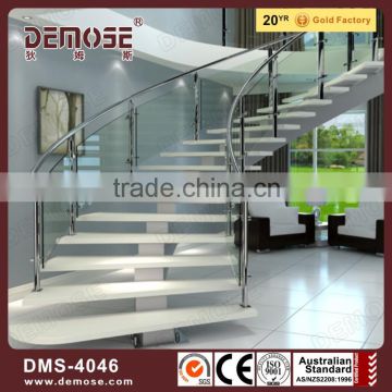 curved staircase railing/glass railing for spiral staircase