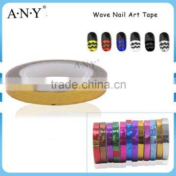 ANY Nail Art DIY Using Wave Golden Strip Sticker for Nail Art