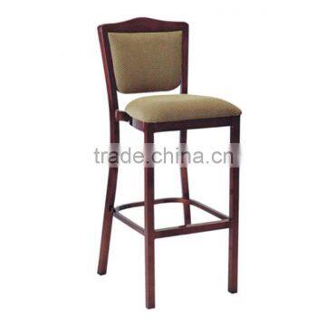 Metal Wood Imitated Bar Chair With Back