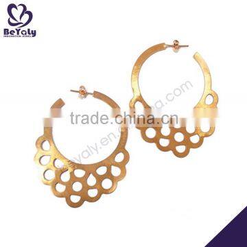 2015 gold color daily wear 925 sterling silver hoop earrings