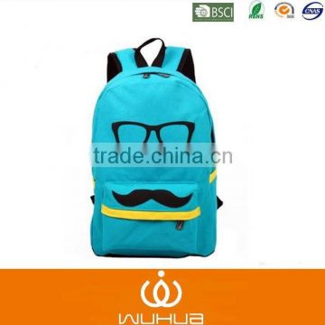 Colorful decorative Laptop Book Bags With Mustache For Teenage