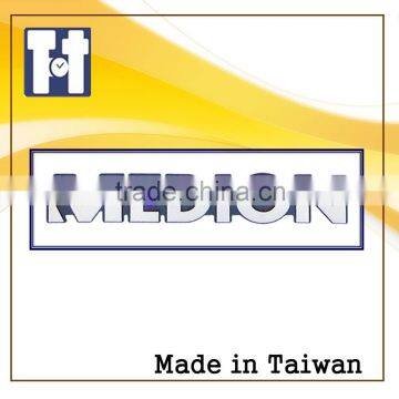 Promotional Car Aluminum Safety Orange Saffron Classical Brand Epoxy Sticker photo-3