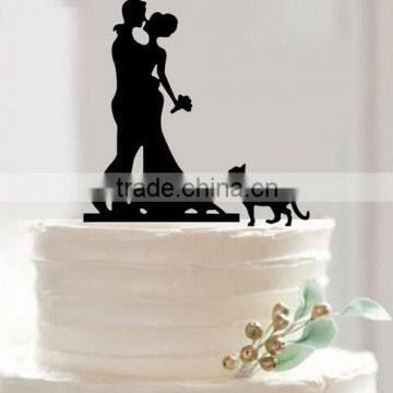 Personalized Mr and Mrs Wedding Silhouette Cake Topper Custom Last Name Topper