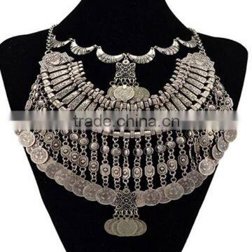 2016 Fashion Women Jewelry Chain Crystal Chunky Statement Bib Vintage Necklace