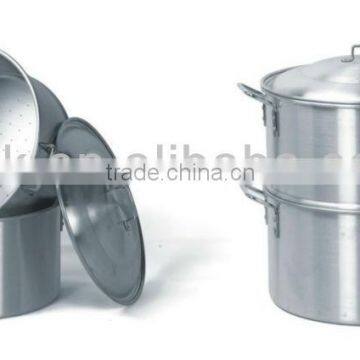 Large Aluminum Stock Pot/Cooking Pot with Steam Pan