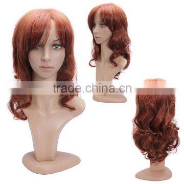 Women's Half Wig Cheap Synthetic medium Wavy Red Hair Wig For Black Women Heat Resistant Realistic Fake Hair