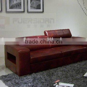 Top Grain Leather Korean Style Living Room Sofa Bed photo-4