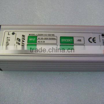 300mA Constant current led driver 18W Waterproof ac/dc power supply