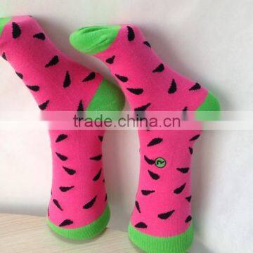 Brand Embroidery Logo Cozy Pure Cotton Design Girls Fun Happy Fashion Socks