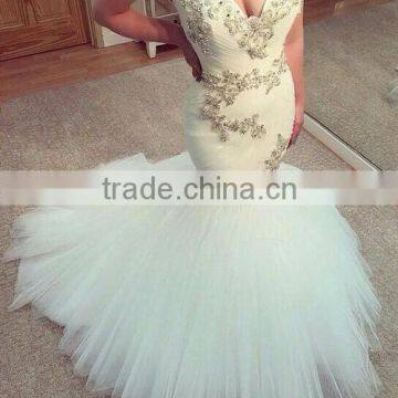 (MY2800) MARRY YOU 2016 Alibaba China Custom Made Sexy Sweetheart Beaded Mermaid Wedding Dresses