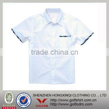 2013 New design white color shirt/school uniform