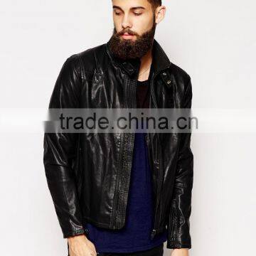 mens faux leather biker jacket