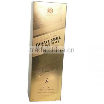 customized Wine paper box ,golden color wine box ,customized box logo and size