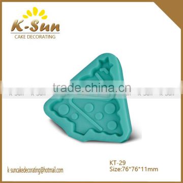 NEW design cartoon Christmas Tree fondant decorating silicone mold