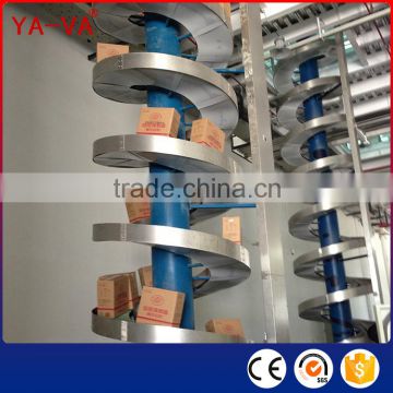 Vertical Transfer POM chain spiral conveyor with Rubber pad for anti-slip